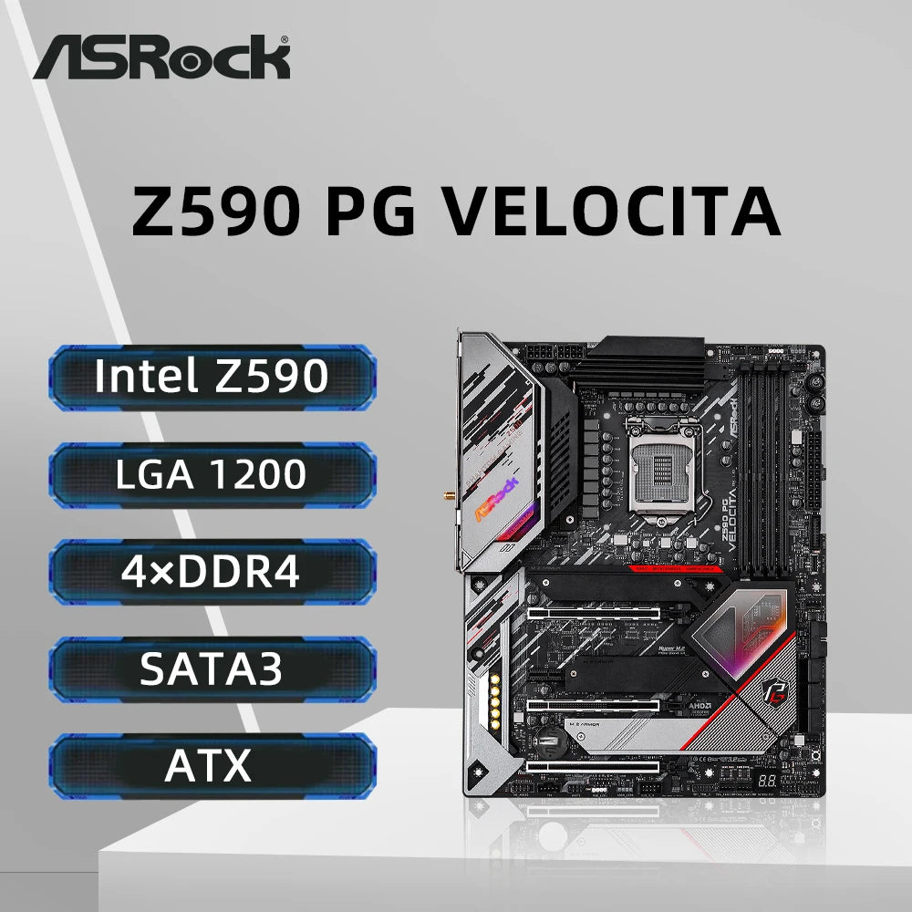 ASRock Z590 PG Velocita Motherboard Support i9-11900KF 10900K i7