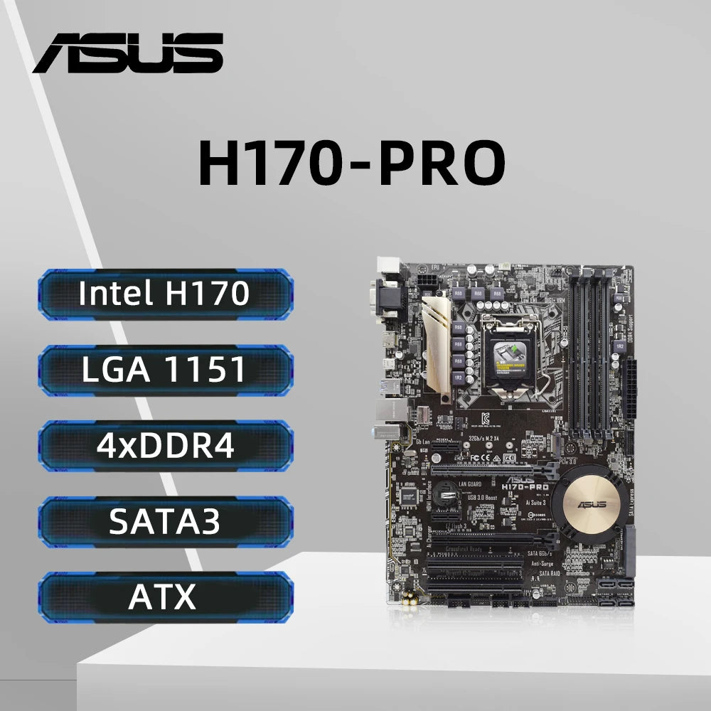 ASUS H170-PRO Motherboard Support i7-7700 6700K i5-7600 6500 i3