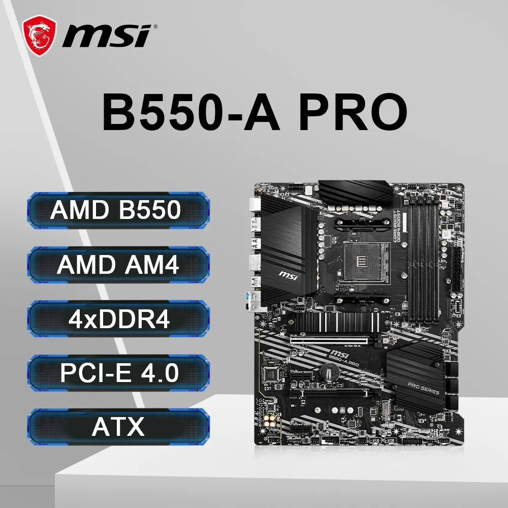 Ryzen 5 5700X3D + B550-A + 32GBメモリ MSI-B550-A-PRO-Motherboard-