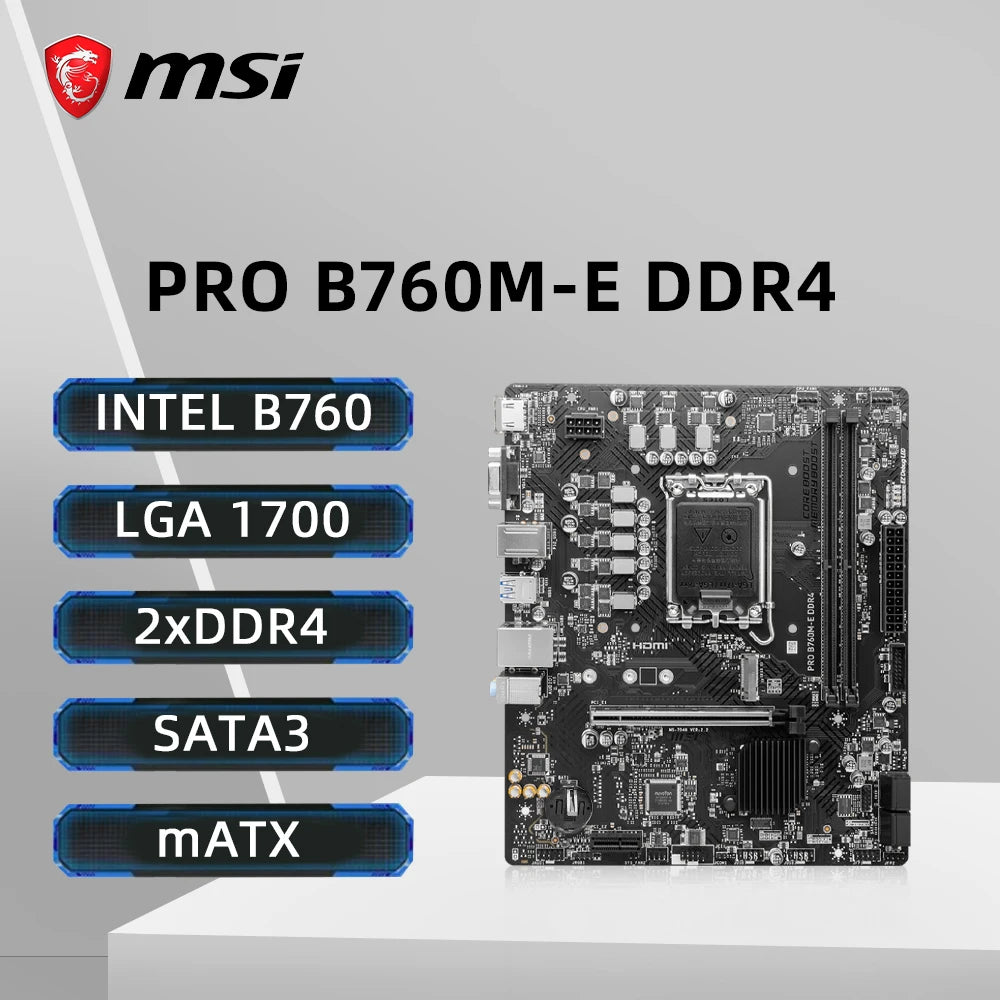 MSI PRO B760M-E DDR4 Motherboard Intel B760 LGA1700 Support i9