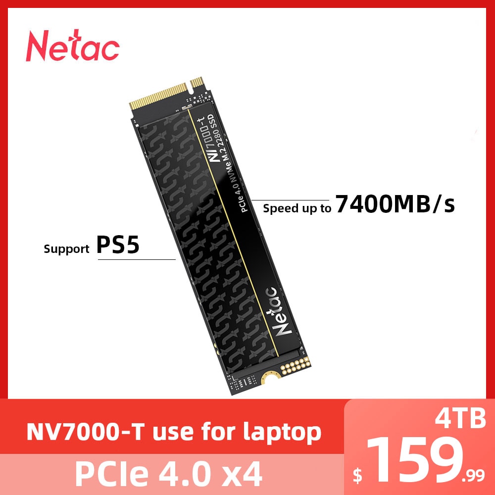 Netac SSD M2 NVMe 1TB PCIe 4.0 NVME SSD 2TB 4TB SSD for ps5 M.2