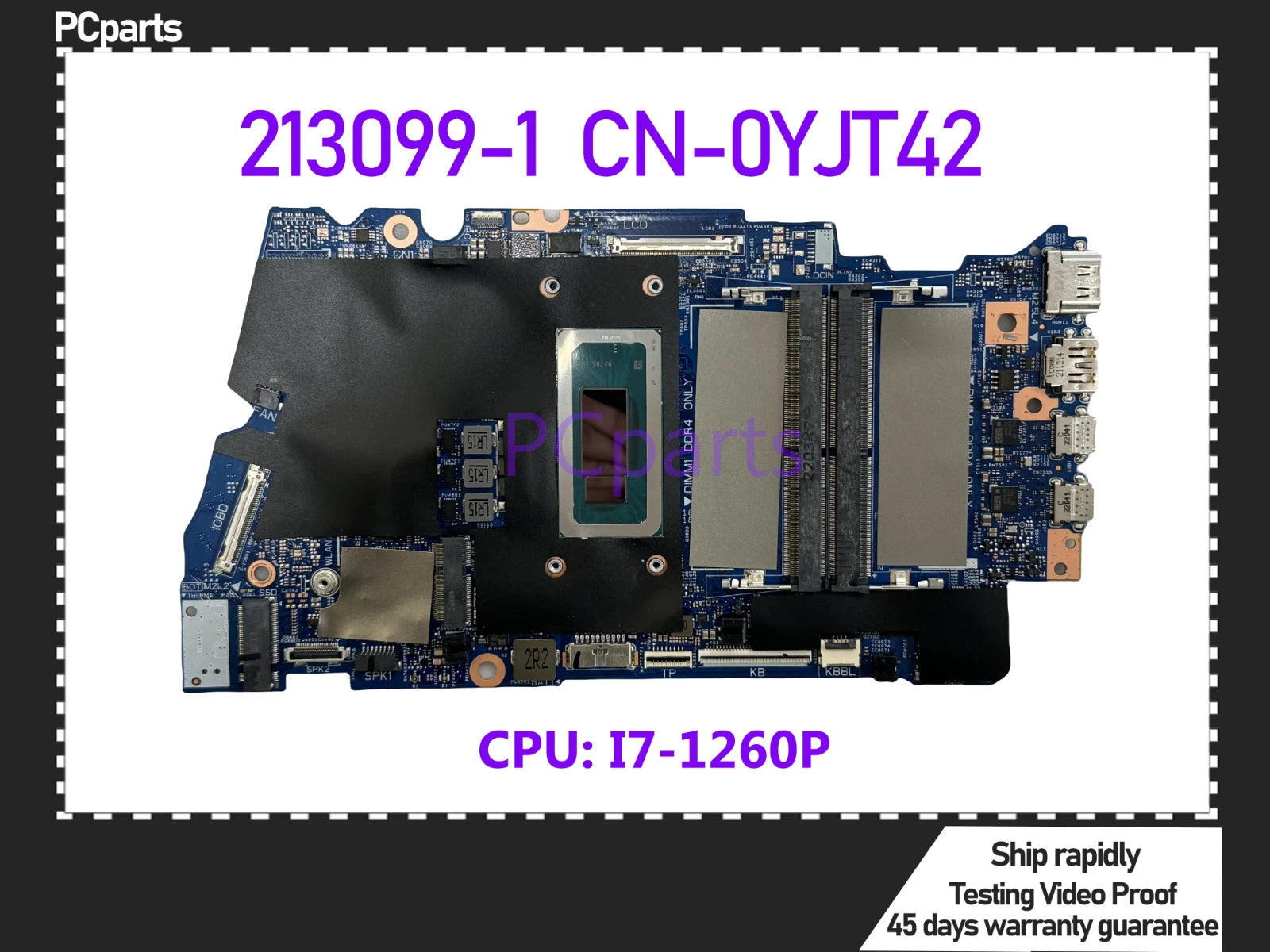 PCparts CN-0YJT42 0C6HV0 For DELL Inspiron 7620 Laptop Motherboard