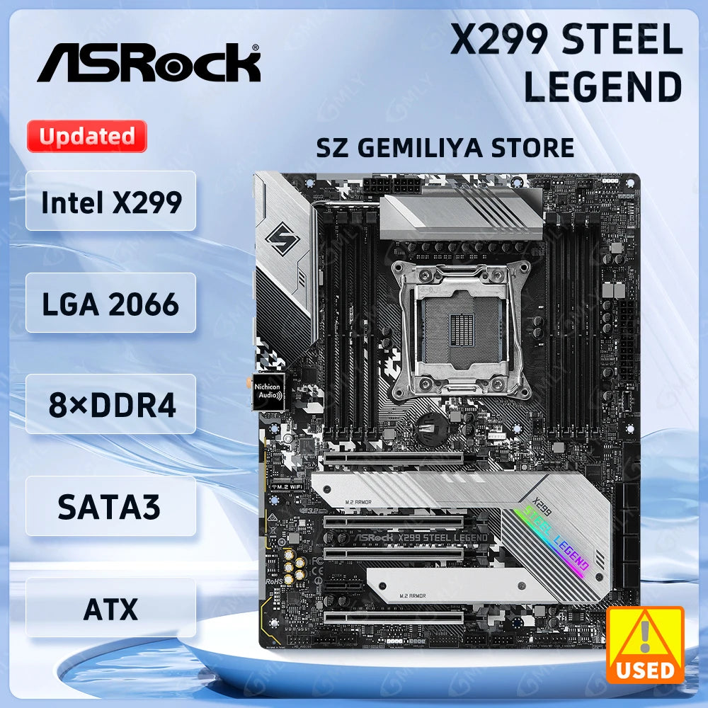 ASRock X299 Motherboard X299 STEEL LEGEND LGA 2066 DDR4 256GB PCIe