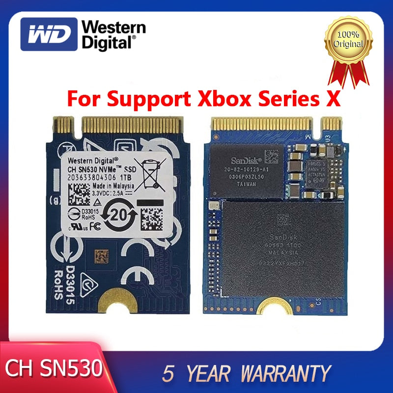 Western Digital WD CH SN530 SSD 1TB 512GB M.2 PCIE 4.0X2 2230
