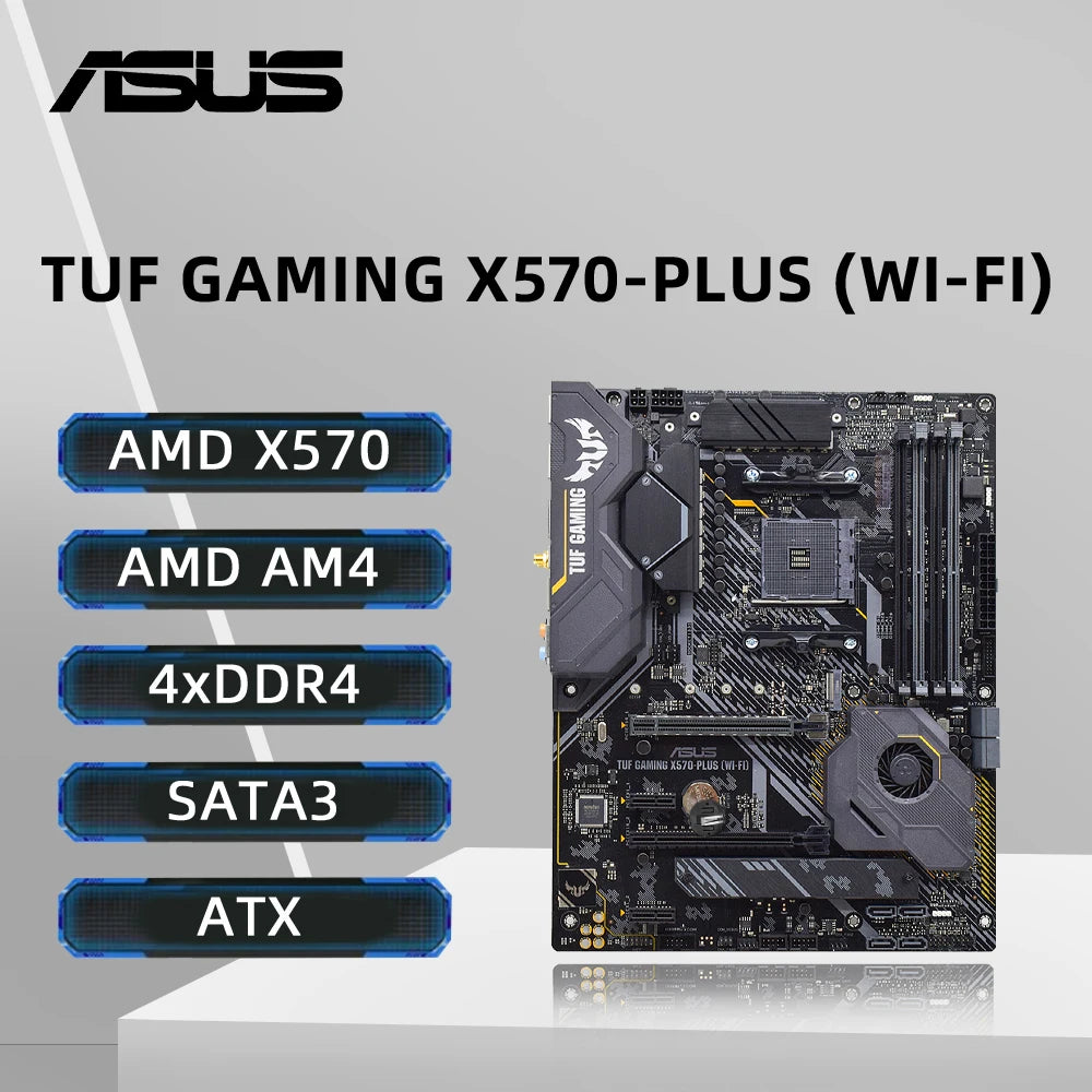 Asus Am4 Tuf Gaming X570 Plus Wi Fi Motherboard Tuf Gaming Ryzen 5900x X570 ASUS TUF GAMING X570-PLUS (WI-FI) Motherboard  ATX Socket AM4