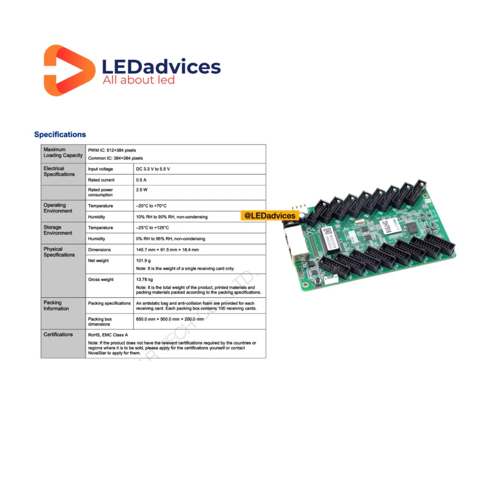Novastar DH7516-S General Receiving Card Full Color LED Display 3D Fun ...
