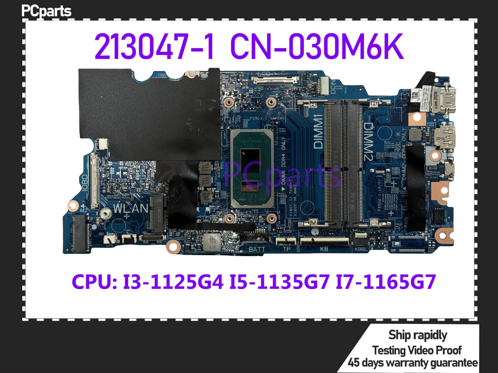 PCparts CN-030M6K For DELL Latitude 3520 Laptop Motherboard 213047-1 I ...