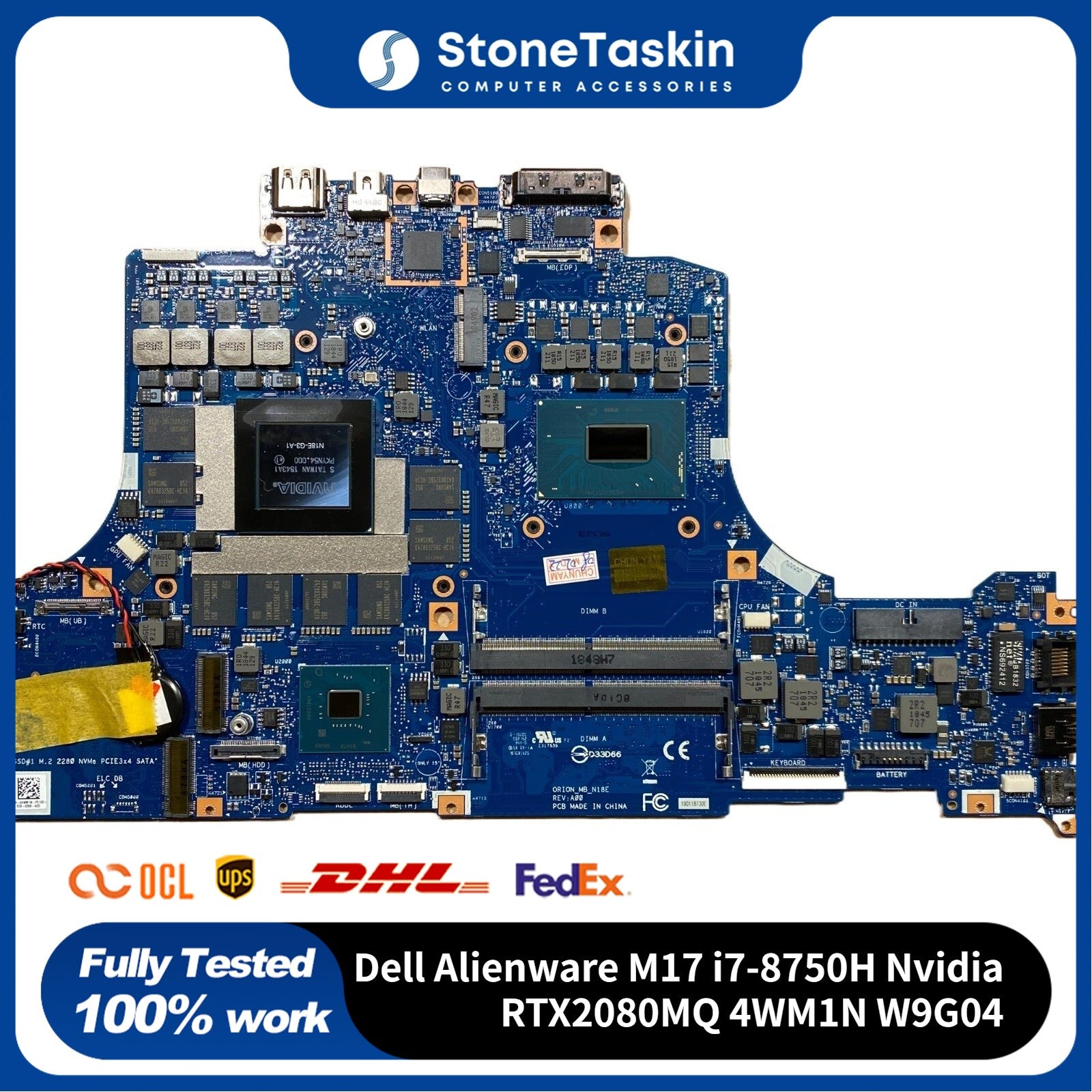 StoneTaskin For Dell Alienware M17 Motherboard Intel i7-8750H Nvidia R