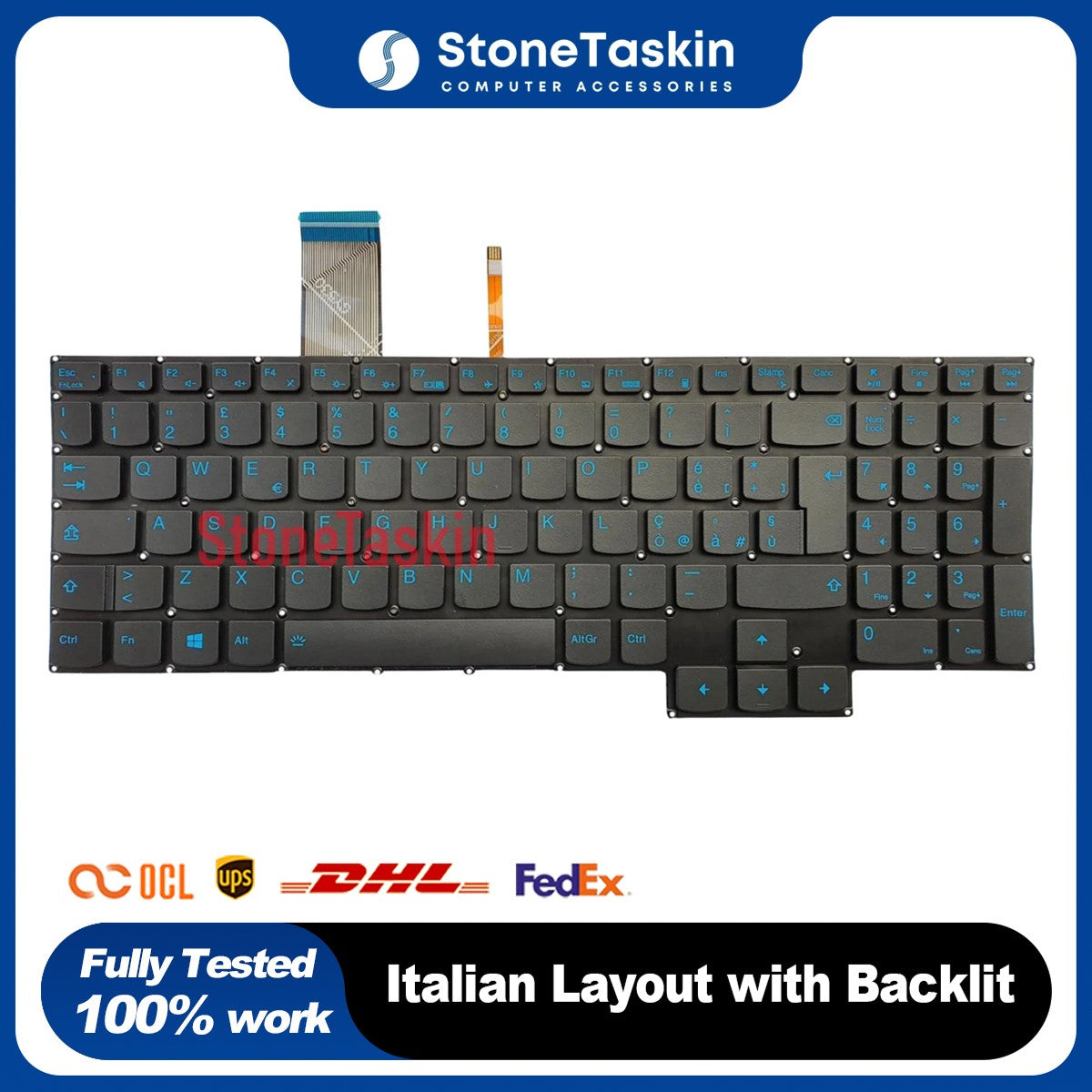 Italian Layout Keyboard for Lenovo Ideapad Gaming 3-15ARH05 KB Blue le ...