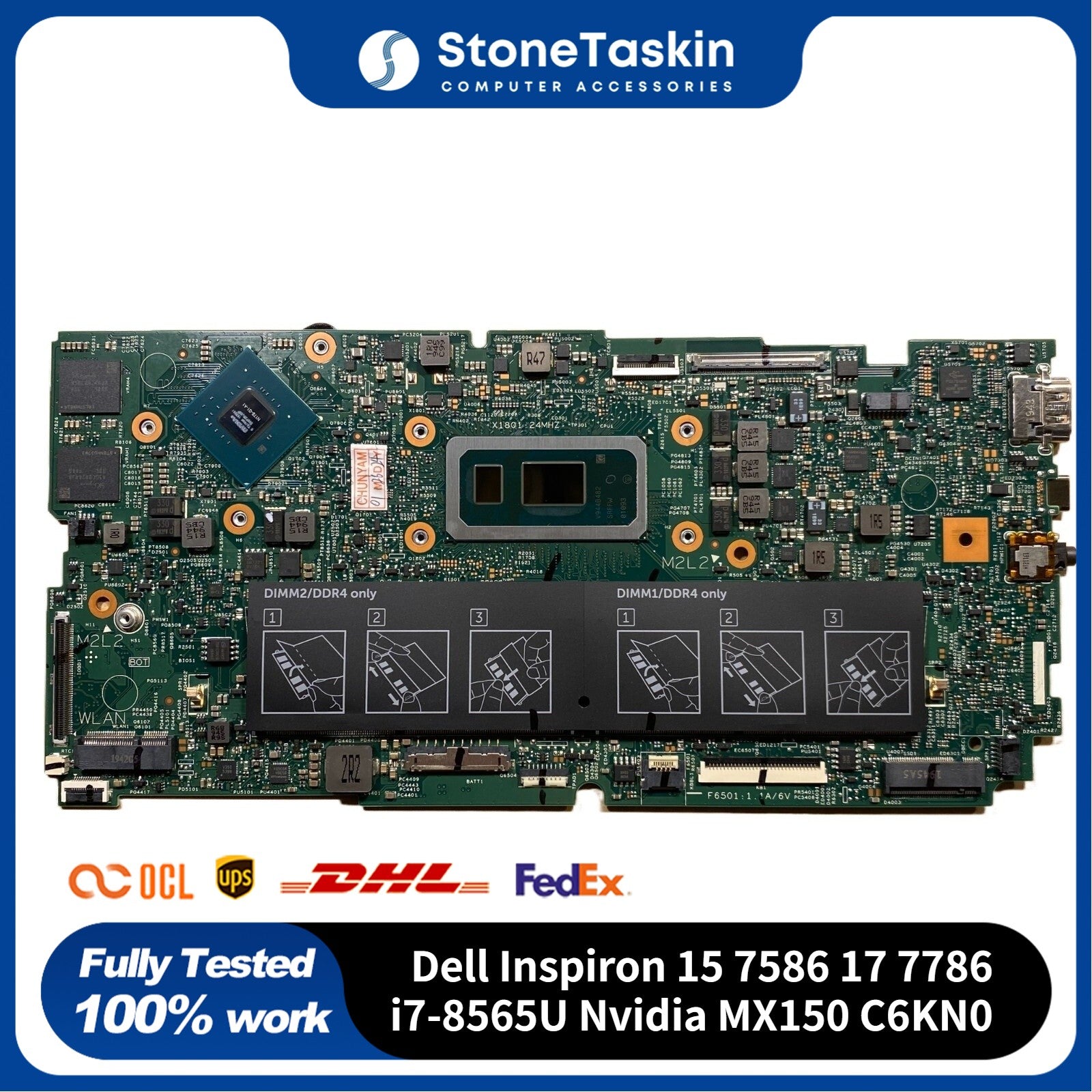 StoneTaskin For Dell Inspiron 15 7586 17 7786 Intel Motherboard i7-856