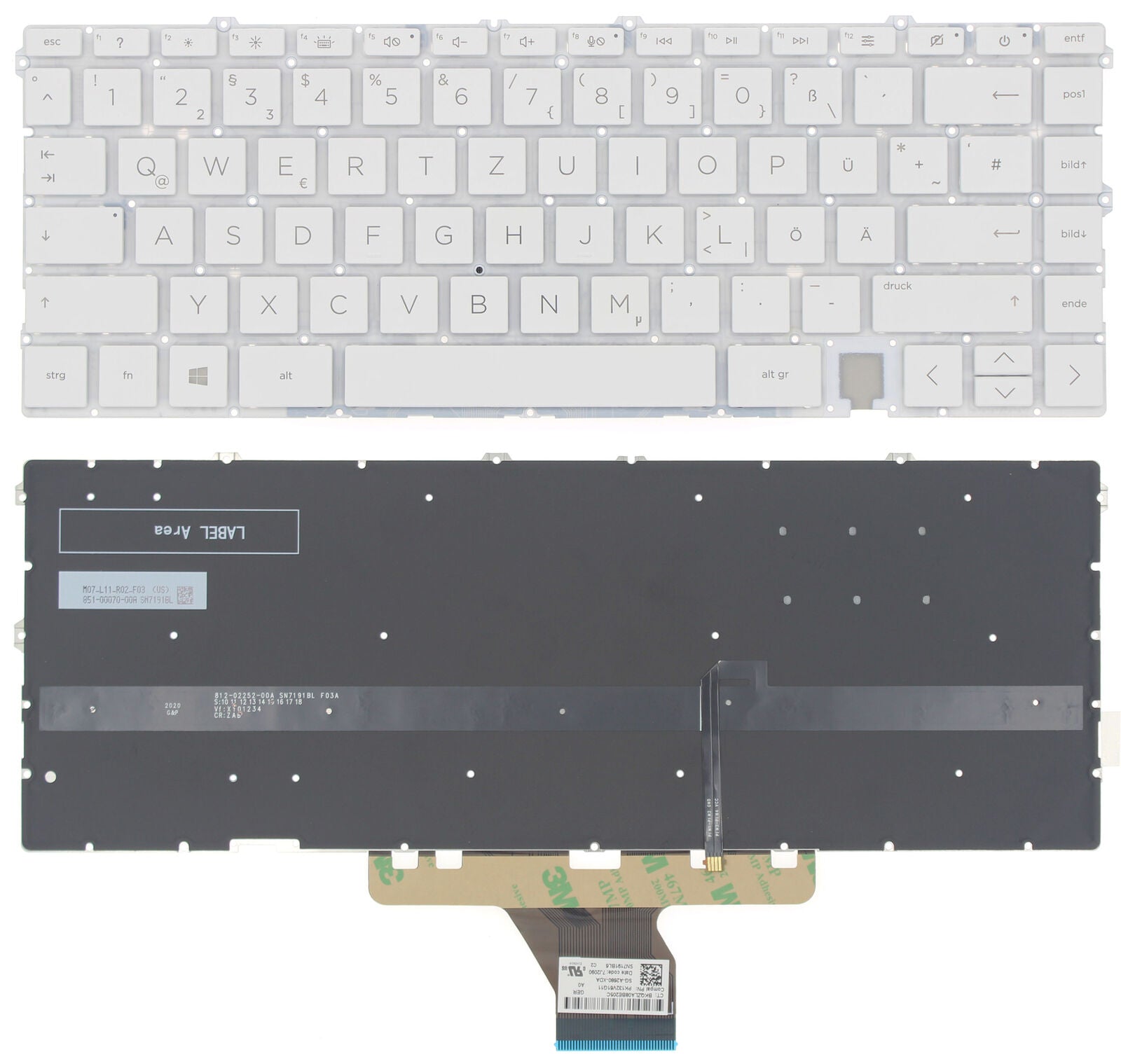 StoneTaskin Original Brand New White German Backlit Keyboard For HP EN