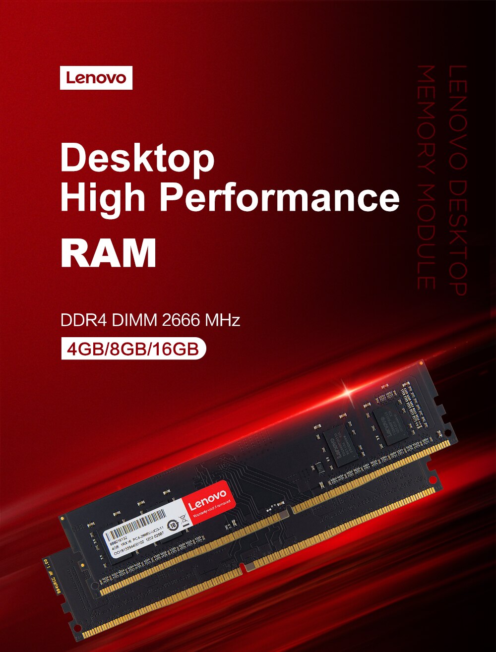 Lenovo desktop memoria ram ddr4 8 gb 4gb 16gb 2666mhz dimm high perfor ...