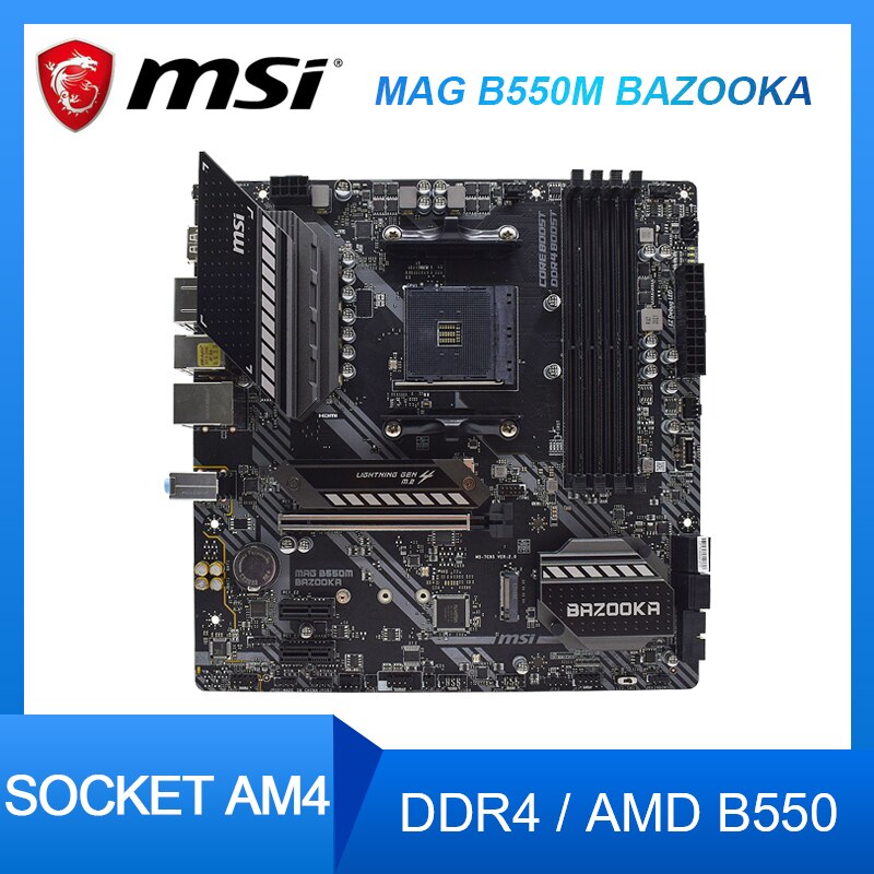 MSI MAG B550M BAZOOKA Desktop Motherboard DDR4 Socket AM4 AMD B550