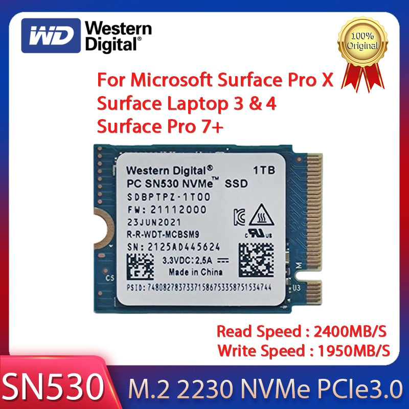 New Western Digital WD SN530 M.2 2230 SSD 1TB 512GB 256GB NVMe