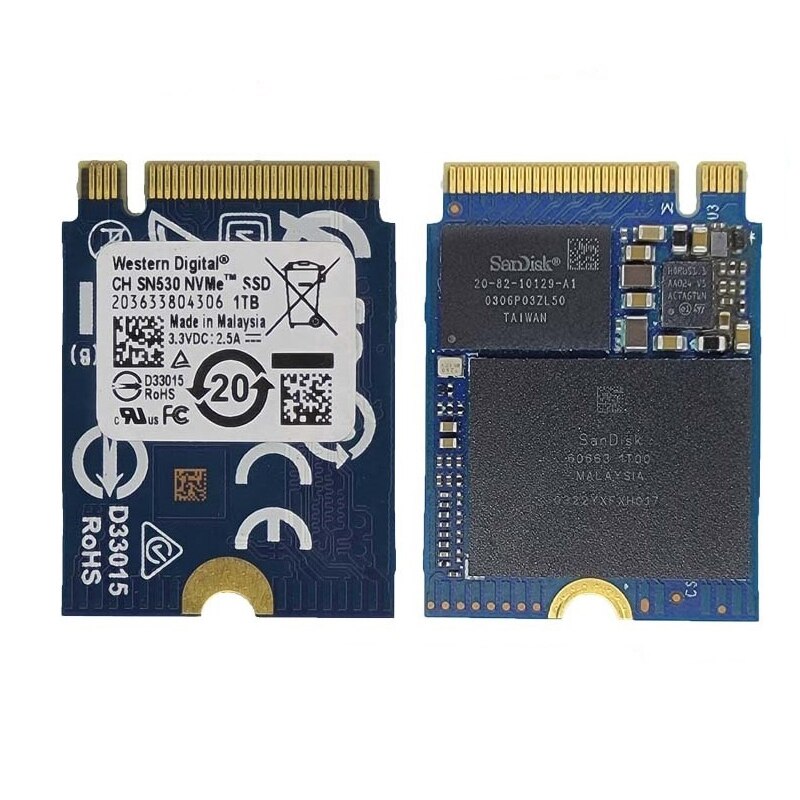 Western Digital WD CH SN530 SSD 1TB 512GB M.2 PCIE 4.0X2 2230